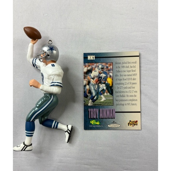 NEW VTG NFL Legends Troy Aikman Dallas‎ Cowboys Hallmark Keepsake Ornament 1996 - Picture 6 of 8